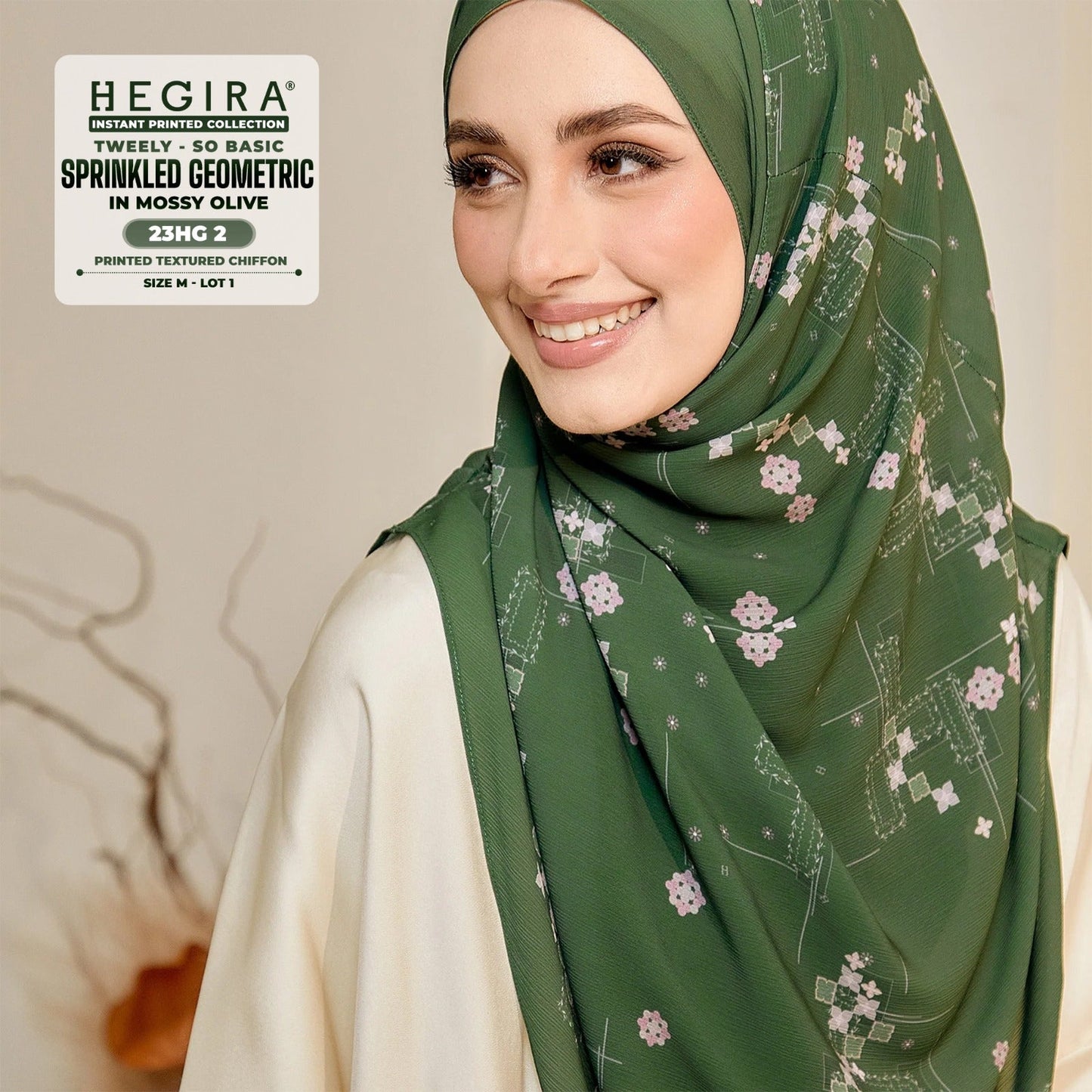 Hegira Hijab Inspired Tweely-So Basic Sprinkled Geometric Collection (23HG)