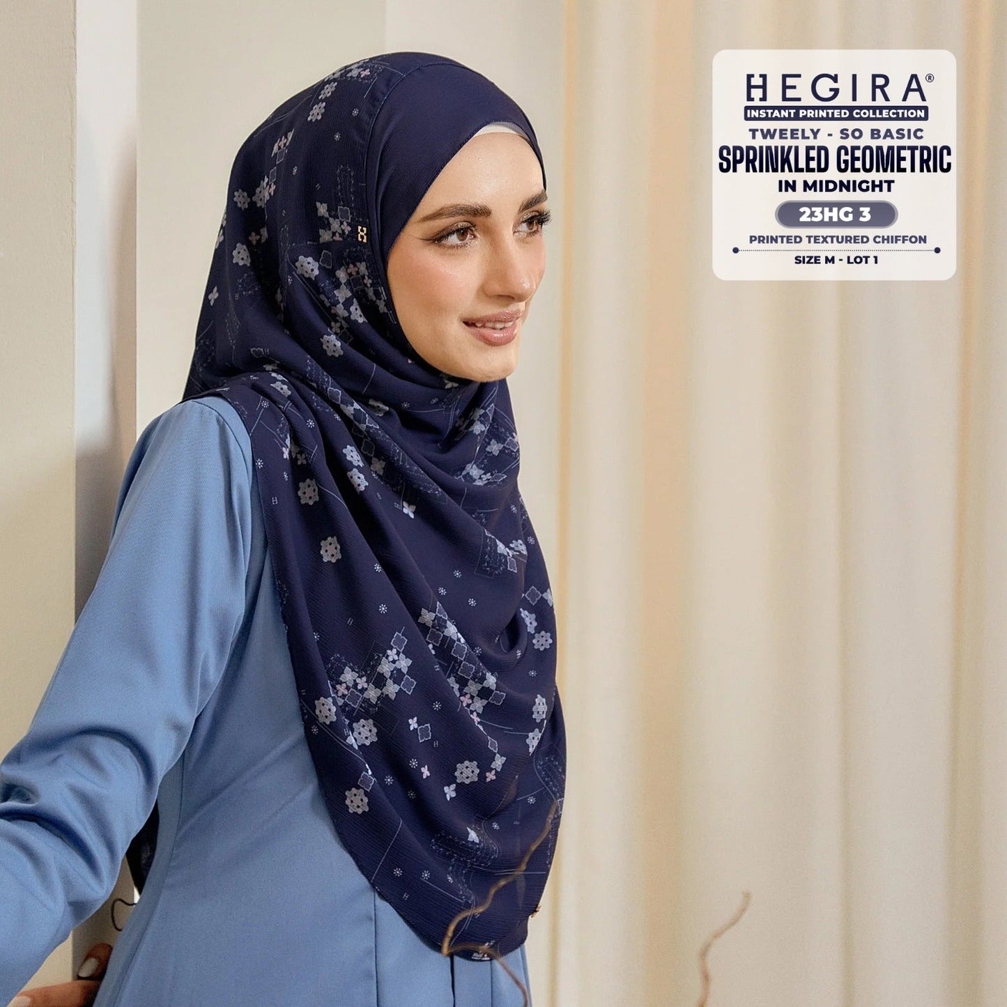 Hegira Hijab Inspired Tweely-So Basic Sprinkled Geometric Collection (23HG)