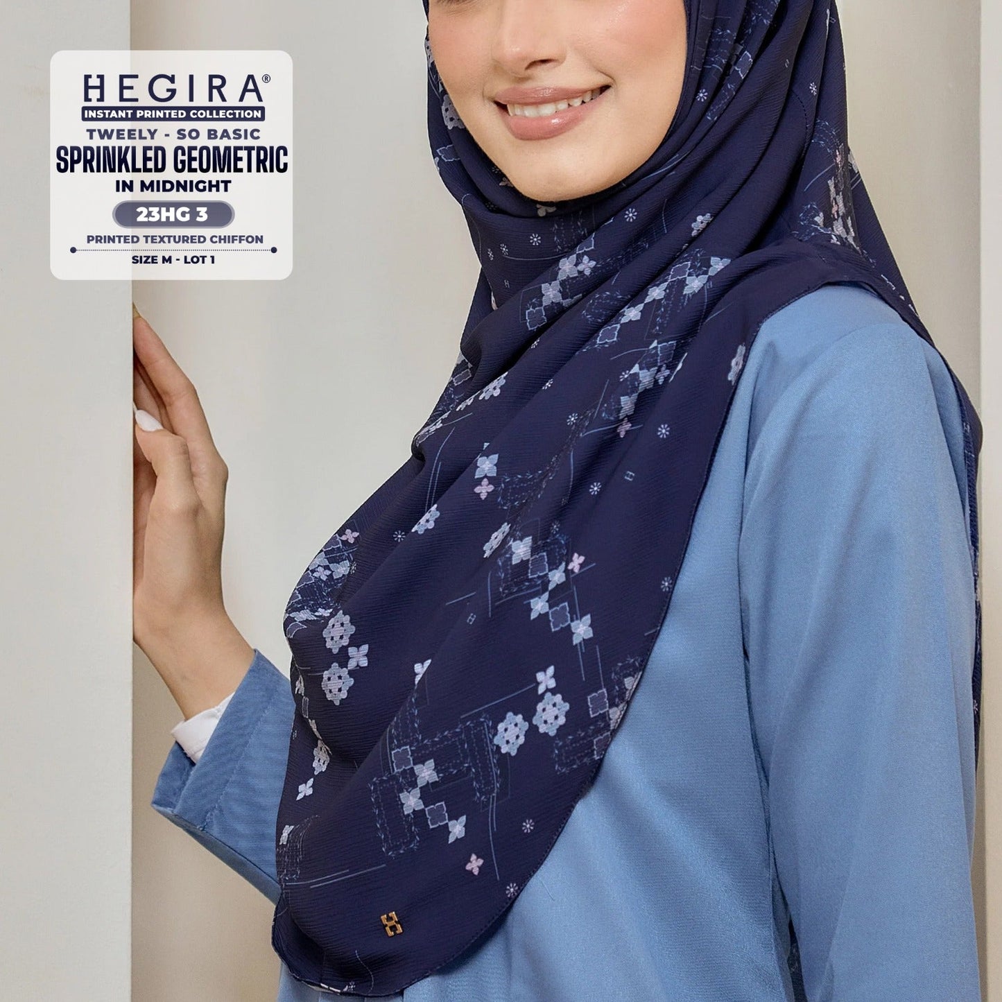 Hegira Hijab Inspired Tweely-So Basic Sprinkled Geometric Collection (23HG)