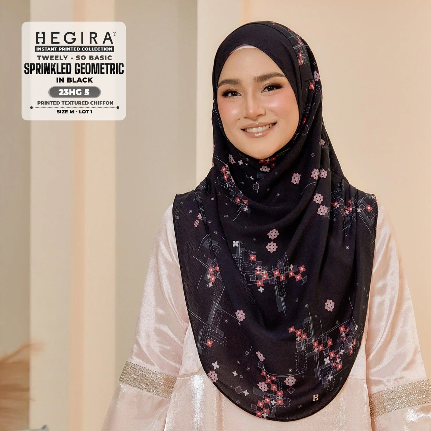 Hegira Hijab Inspired Tweely-So Basic Sprinkled Geometric Collection (23HG)