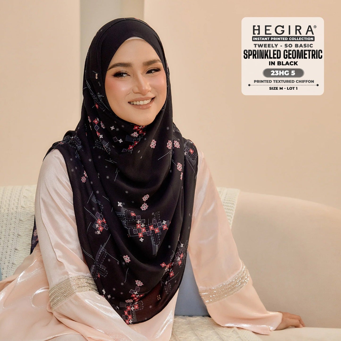 Hegira Hijab Inspired Tweely-So Basic Sprinkled Geometric Collection (23HG)