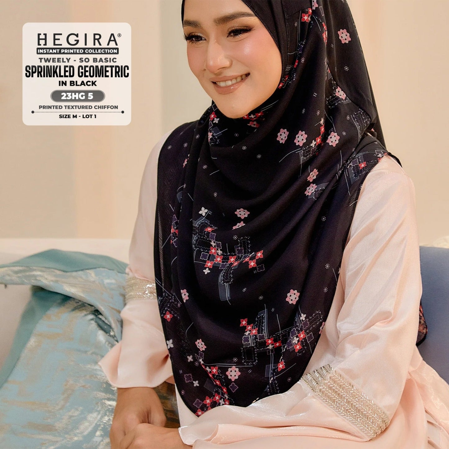 Hegira Hijab Inspired Tweely-So Basic Sprinkled Geometric Collection (23HG)