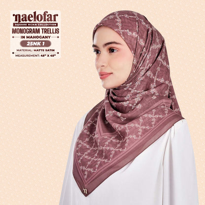 Naelofar Hijab Inspired Monogram Trellis Square Collection (25NK)