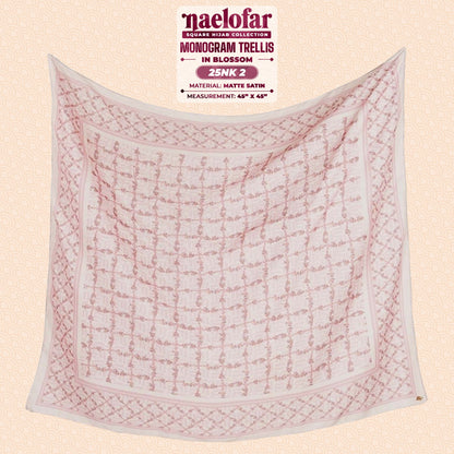 Naelofar Hijab Inspired Monogram Trellis Square Collection (25NK)
