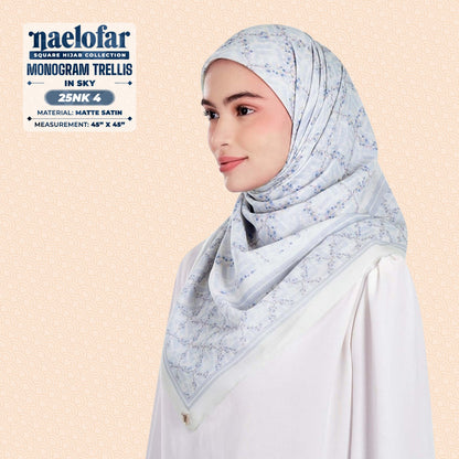 Naelofar Hijab Inspired Monogram Trellis Square Collection (25NK)