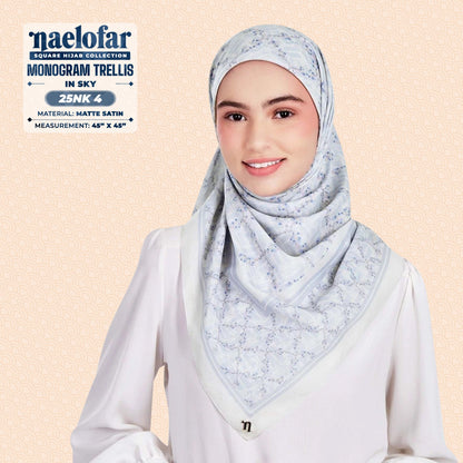 Naelofar Hijab Inspired Monogram Trellis Square Collection (25NK)