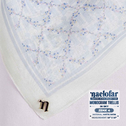 Naelofar Hijab Inspired Monogram Trellis Square Collection (25NK)