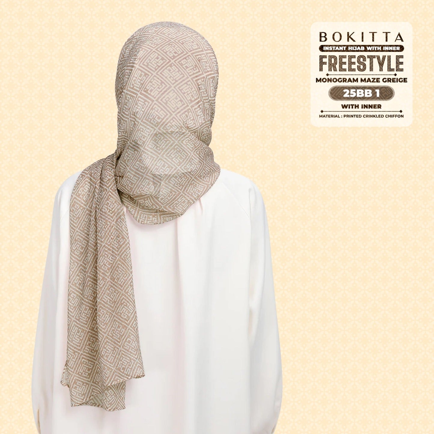 Bokitta Inspired Monogram Maze Greige Collection - Free Box
