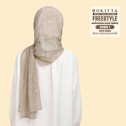 Bokitta Inspired Monogram Maze Greige Collection - Free Box