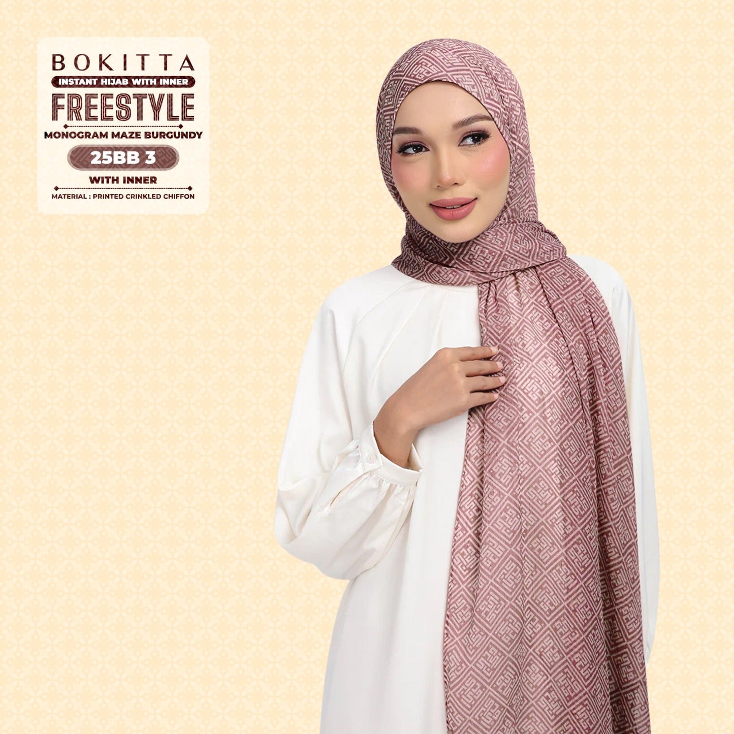Bokitta Inspired Monogram Maze Burgundy Collection - Free Box
