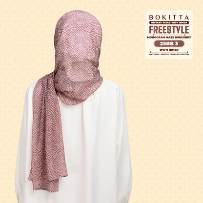 Bokitta Inspired Monogram Maze Burgundy Collection - Free Box