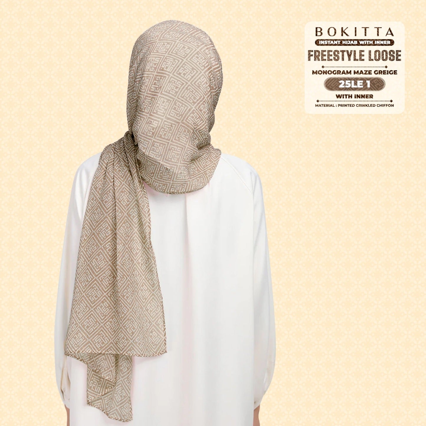 Bokitta Inspired Monogram Maze Greige Collection - Free Box