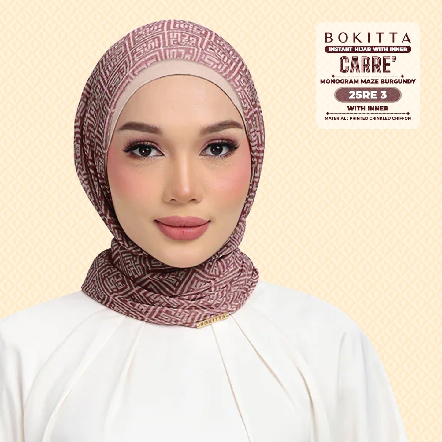 Bokitta Inspired Monogram Maze Burgundy Collection - Free Box