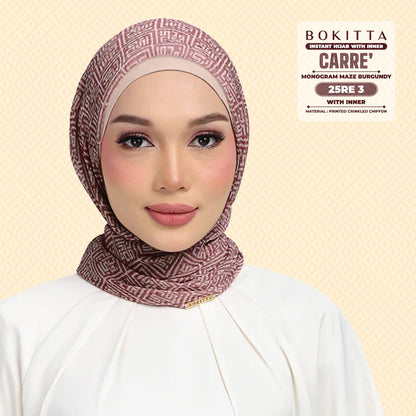 Bokitta Inspired Monogram Maze Burgundy Collection - Free Box