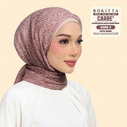 Bokitta Inspired Monogram Maze Burgundy Collection - Free Box