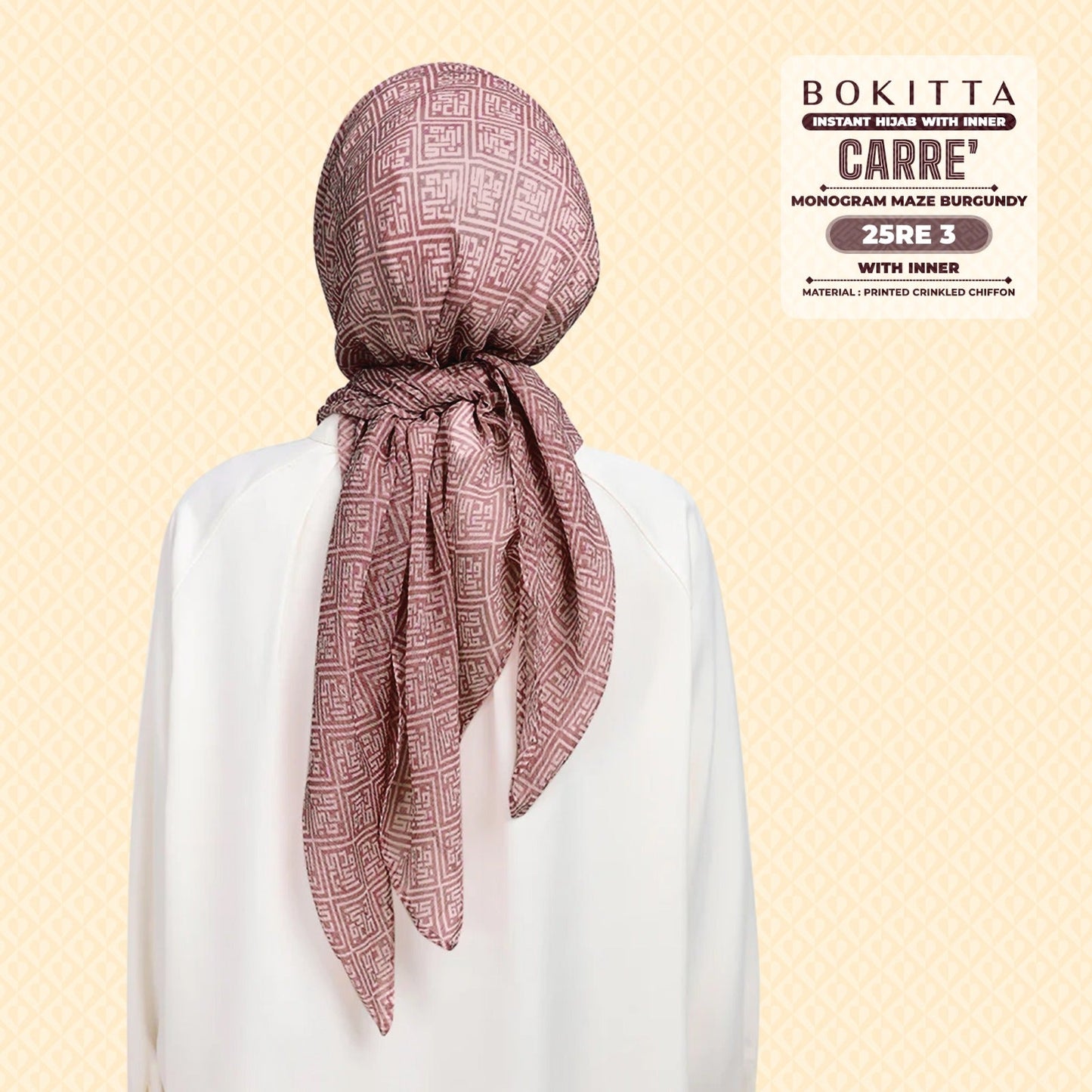 Bokitta Inspired Monogram Maze Burgundy Collection - Free Box