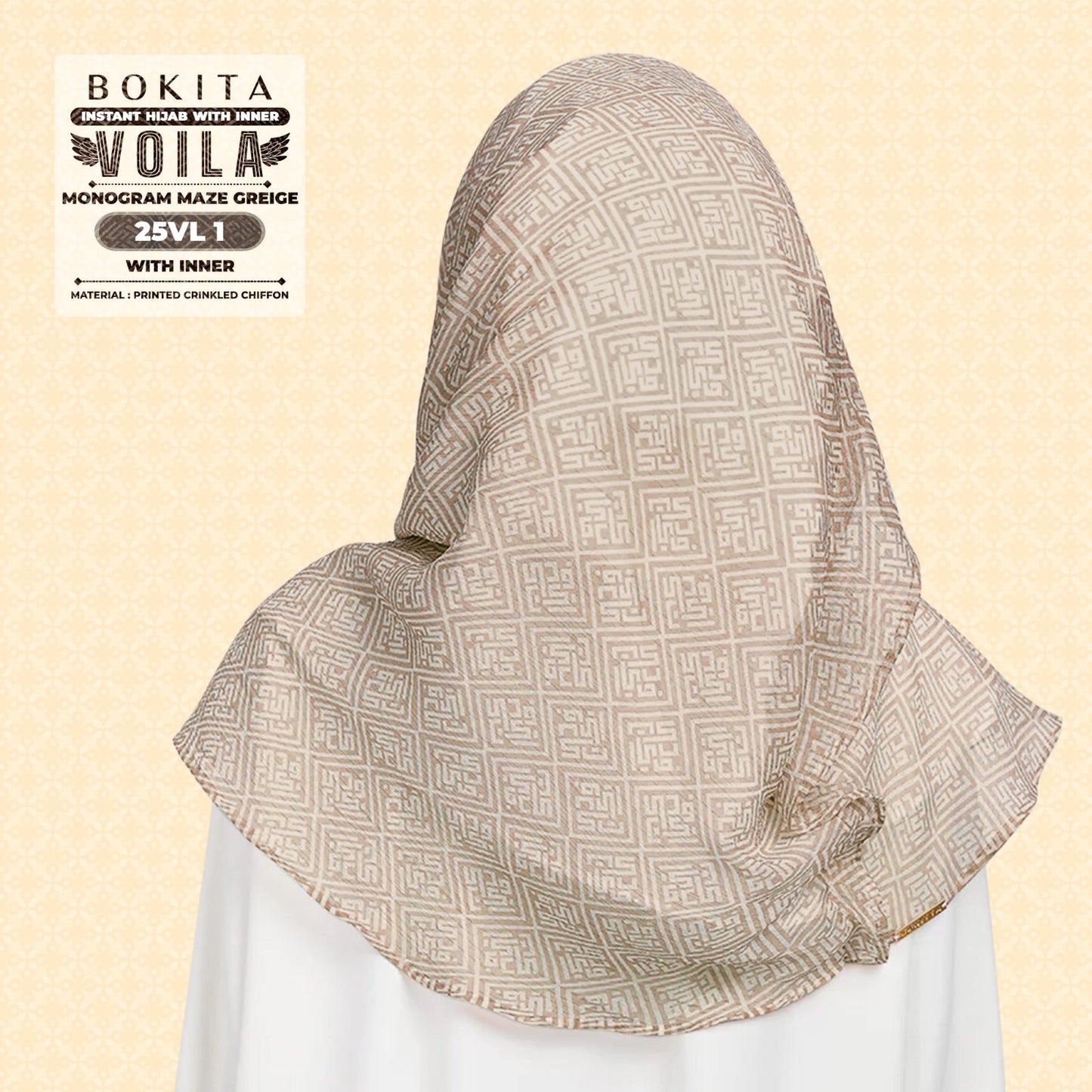 Bokitta Inspired Monogram Maze Greige Collection - Free Box