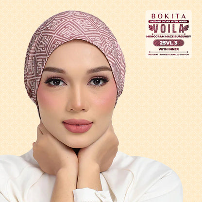 Bokitta Inspired Monogram Maze Burgundy Collection - Free Box