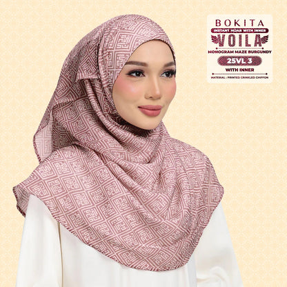 Bokitta Inspired Monogram Maze Burgundy Collection - Free Box