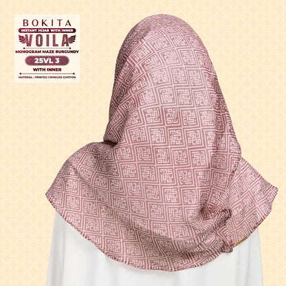 Bokitta Inspired Monogram Maze Burgundy Collection - Free Box