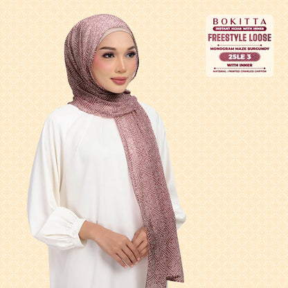 Bokitta Inspired Monogram Maze Burgundy Collection - Free Box
