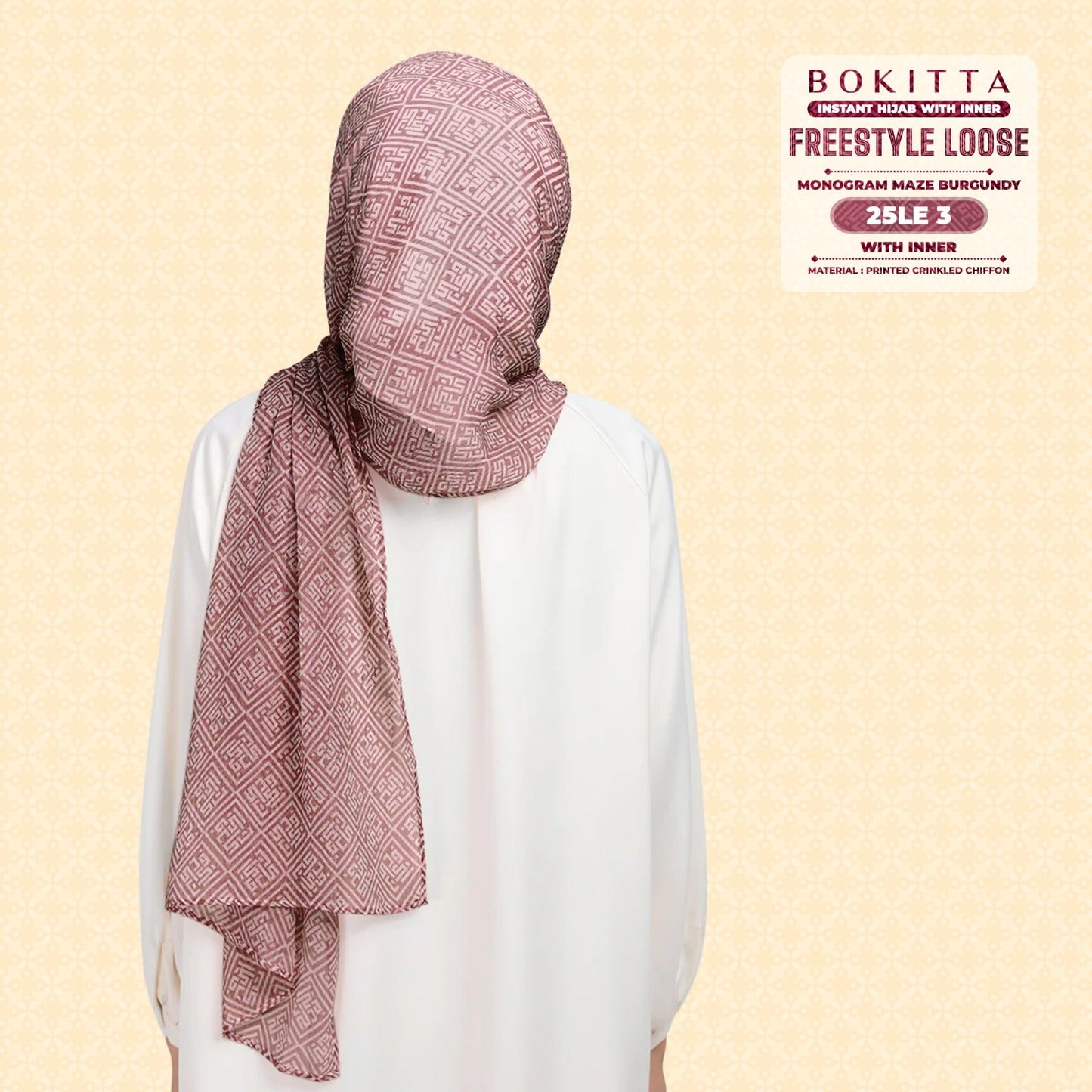 Bokitta Inspired Monogram Maze Burgundy Collection - Free Box