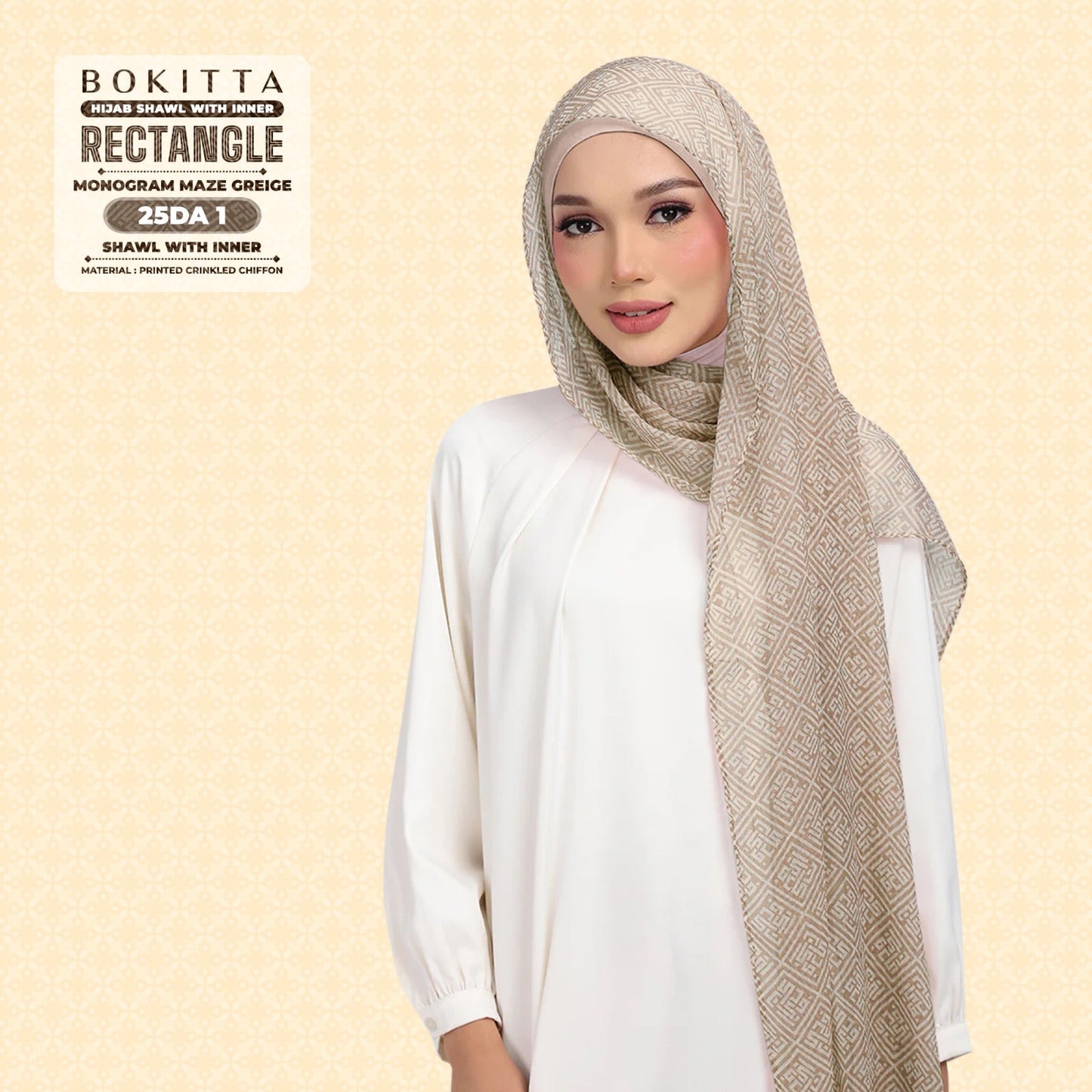 Bokitta Inspired Monogram Maze Greige Collection - Free Box