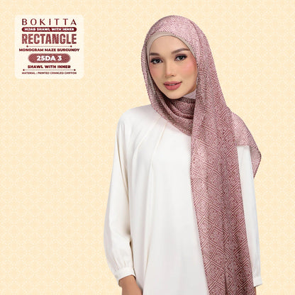 Bokitta Inspired Monogram Maze Burgundy Collection - Free Box