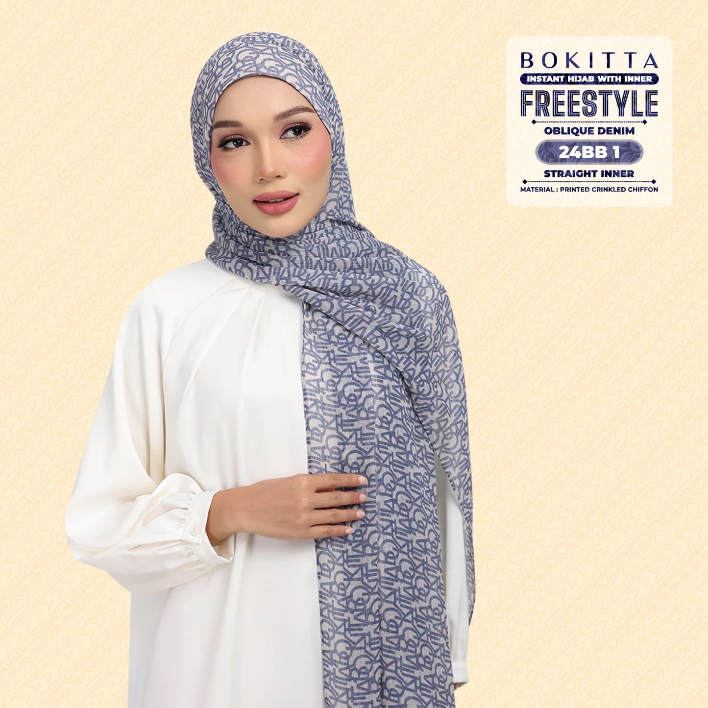 Bokitta Hijab Inspired Oblique Denim Collection - Free Box