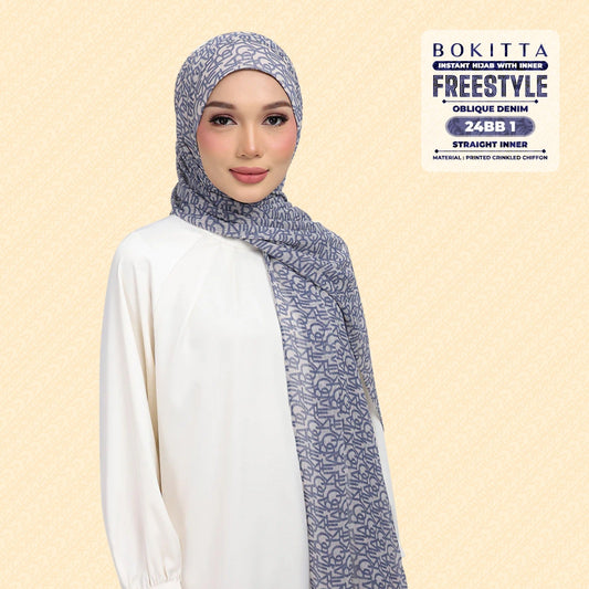 Bokitta Hijab Inspired Oblique Denim Collection - Free Box