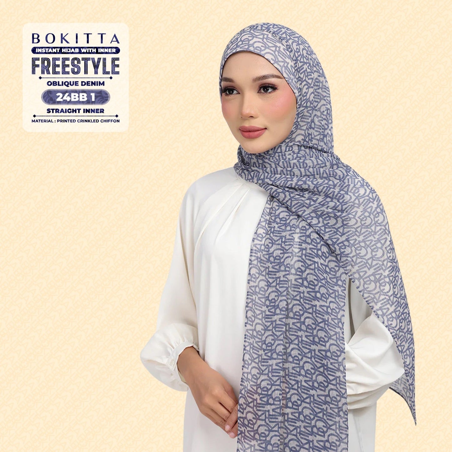 Bokitta Hijab Inspired Oblique Denim Collection - Free Box