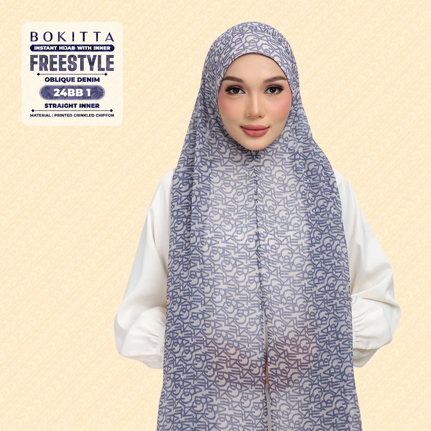 Bokitta Hijab Inspired Oblique Denim Collection - Free Box