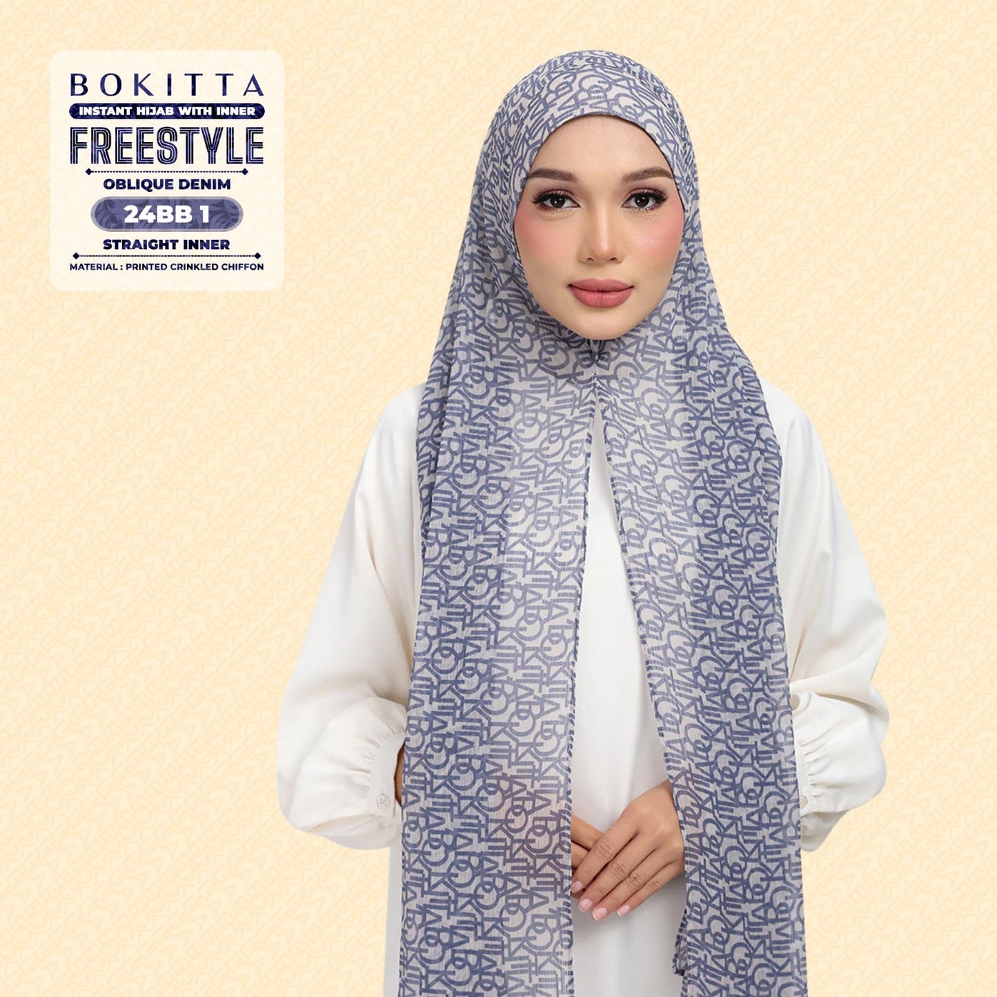 Bokitta Hijab Inspired Oblique Denim Collection - Free Box