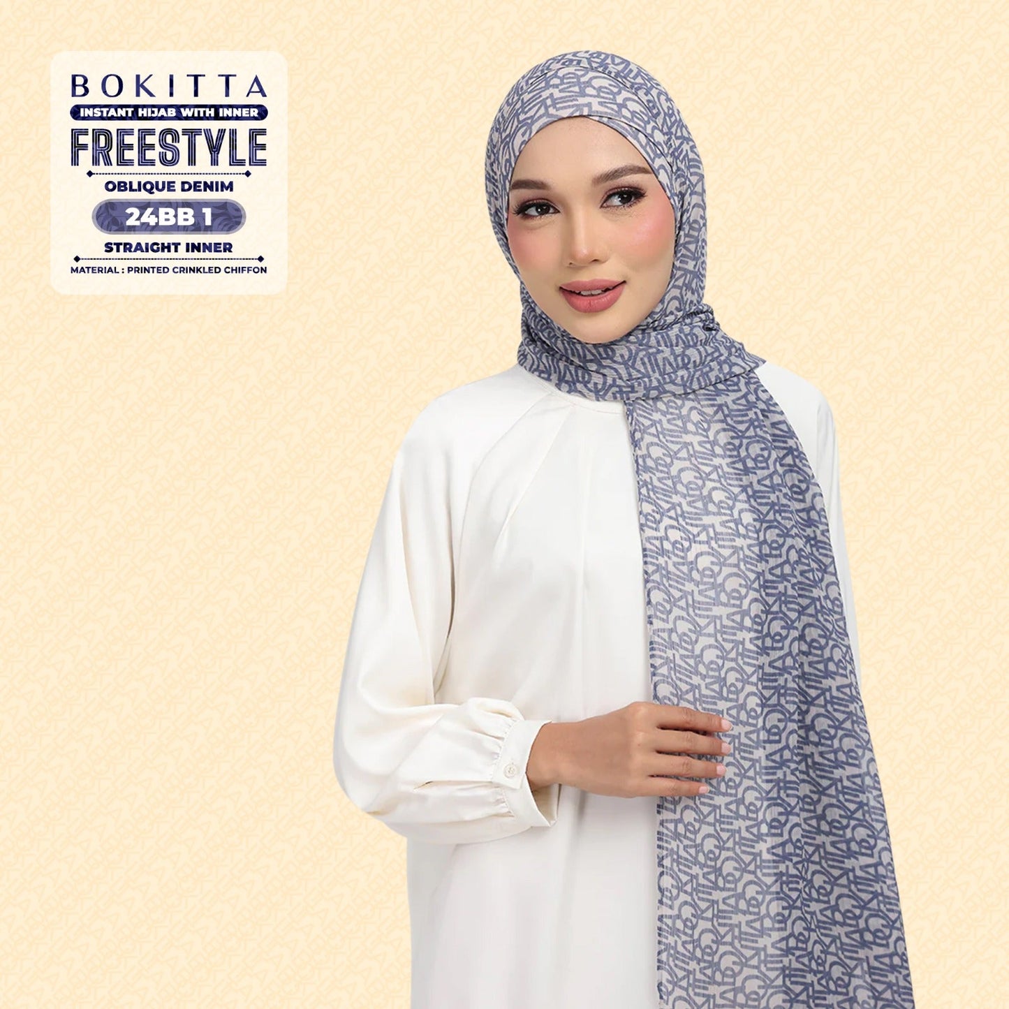 Bokitta Hijab Inspired Oblique Denim Collection - Free Box