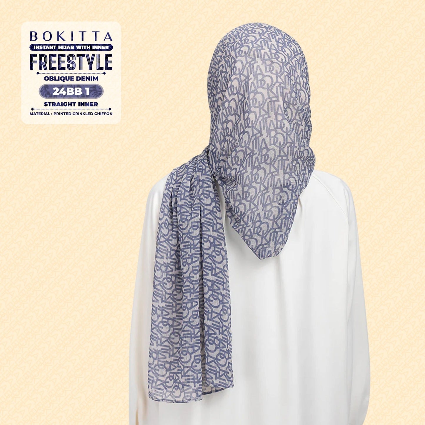 Bokitta Hijab Inspired Oblique Denim Collection - Free Box