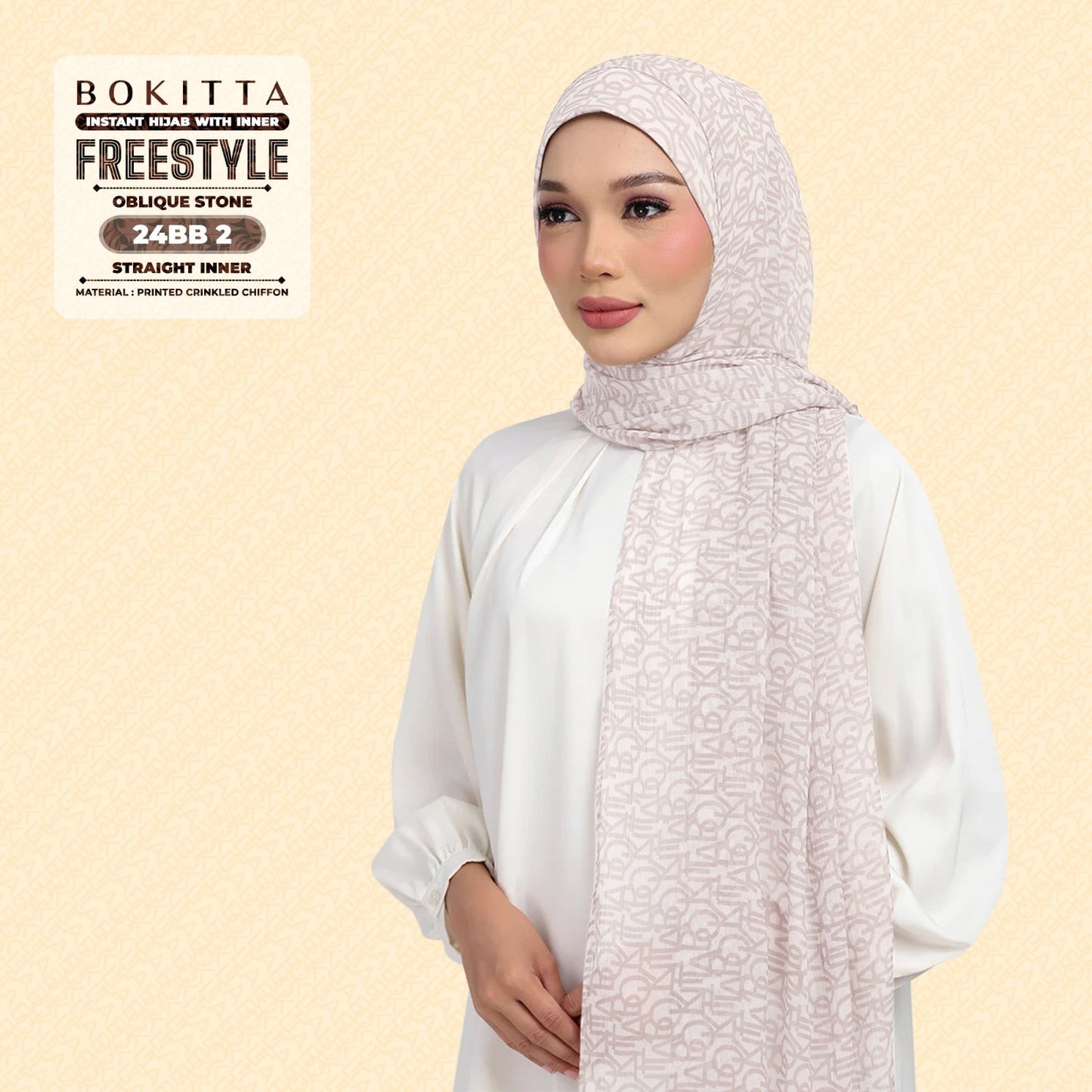 Bokitta Hijab Inspired Oblique Stone Collection - Free Box