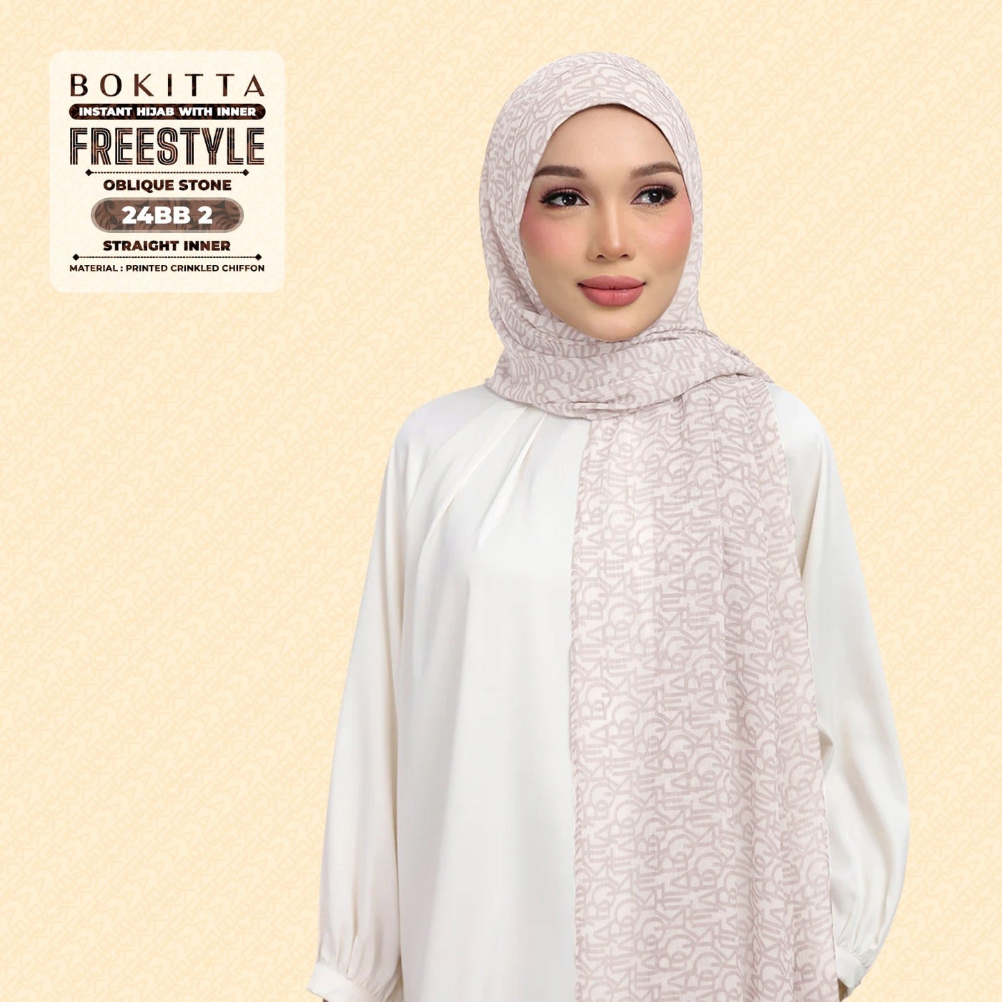 Bokitta Hijab Inspired Oblique Stone Collection - Free Box