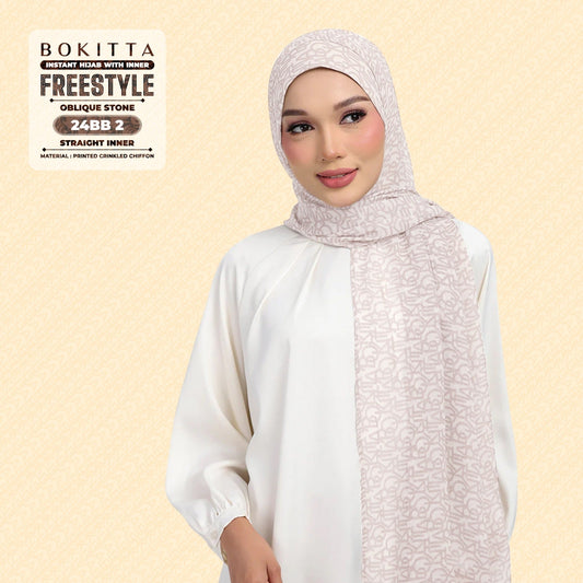 Bokitta Hijab Inspired Oblique Stone Collection - Free Box