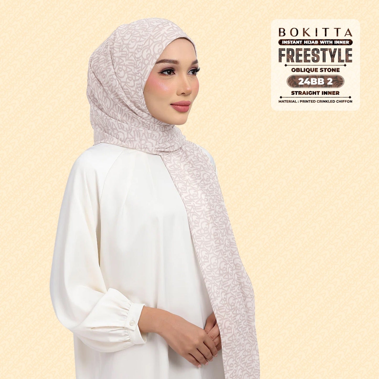 Bokitta Hijab Inspired Oblique Stone Collection - Free Box