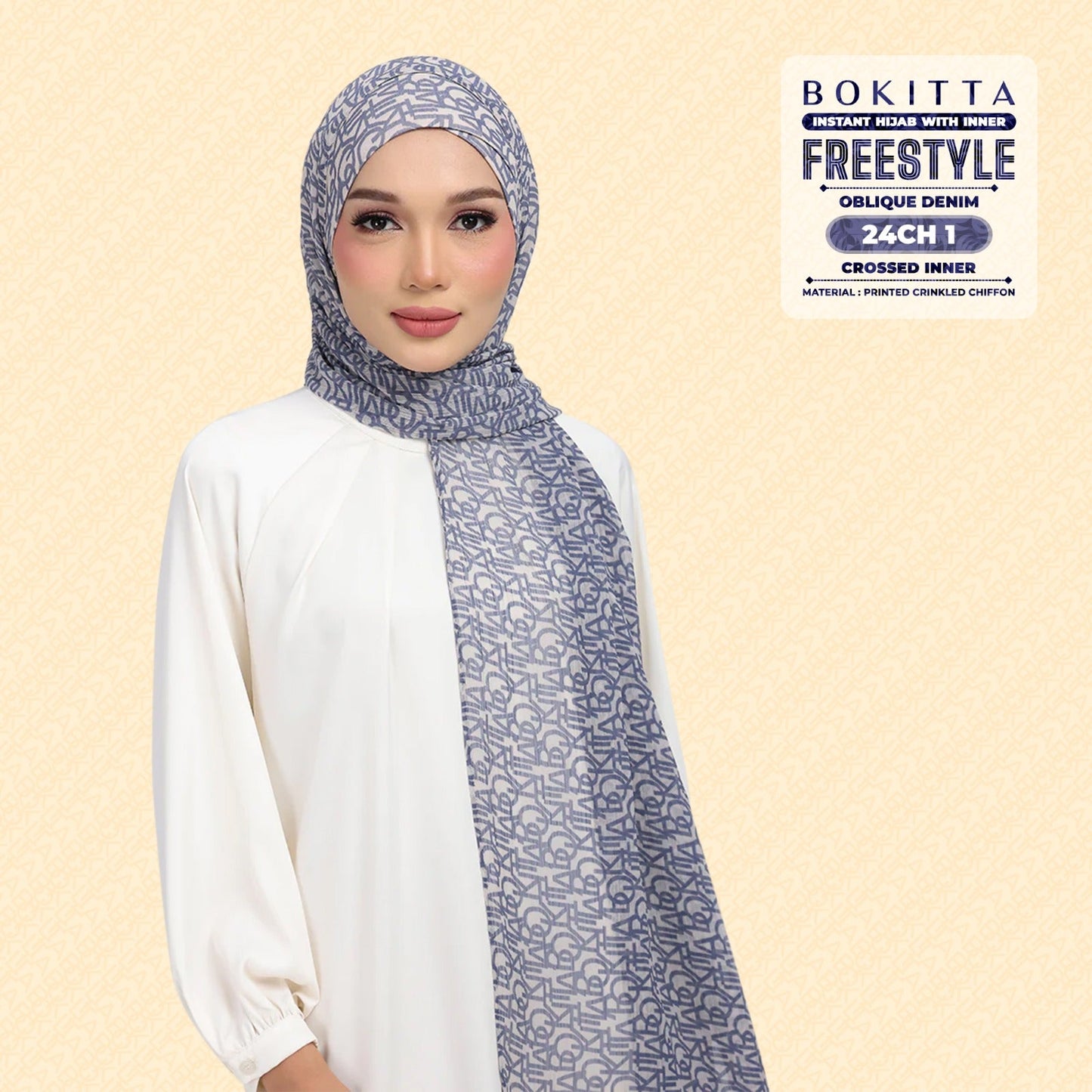 Bokitta Hijab Inspired Oblique Denim Collection - Free Box