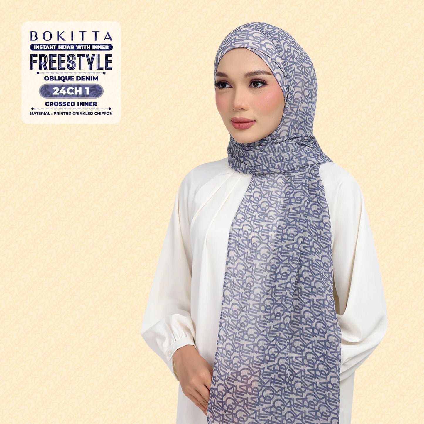 Bokitta Hijab Inspired Oblique Denim Collection - Free Box