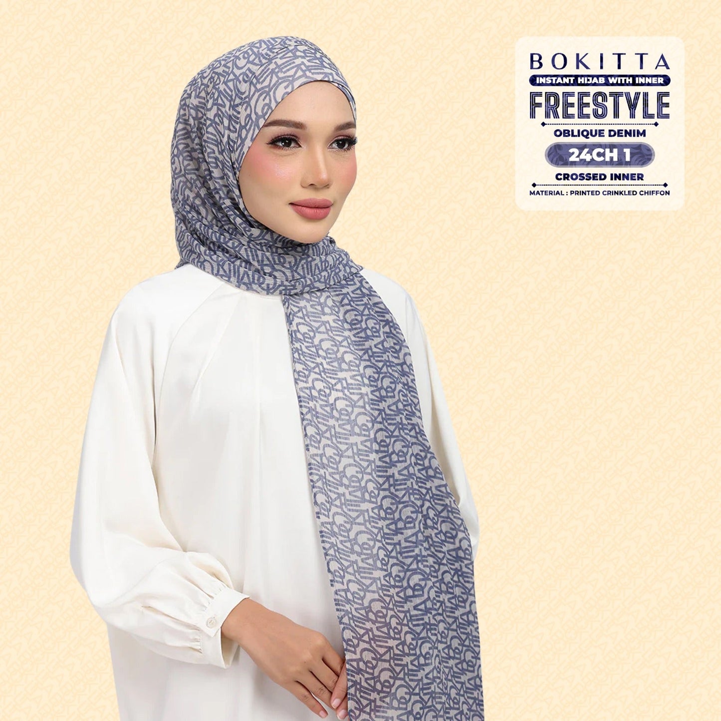 Bokitta Hijab Inspired Oblique Denim Collection - Free Box