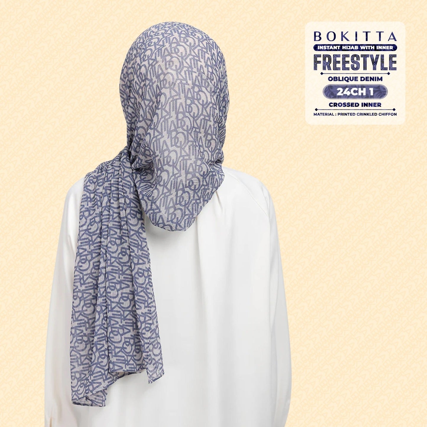 Bokitta Hijab Inspired Oblique Denim Collection - Free Box