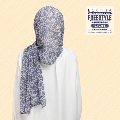 Bokitta Hijab Inspired Oblique Denim Collection - Free Box