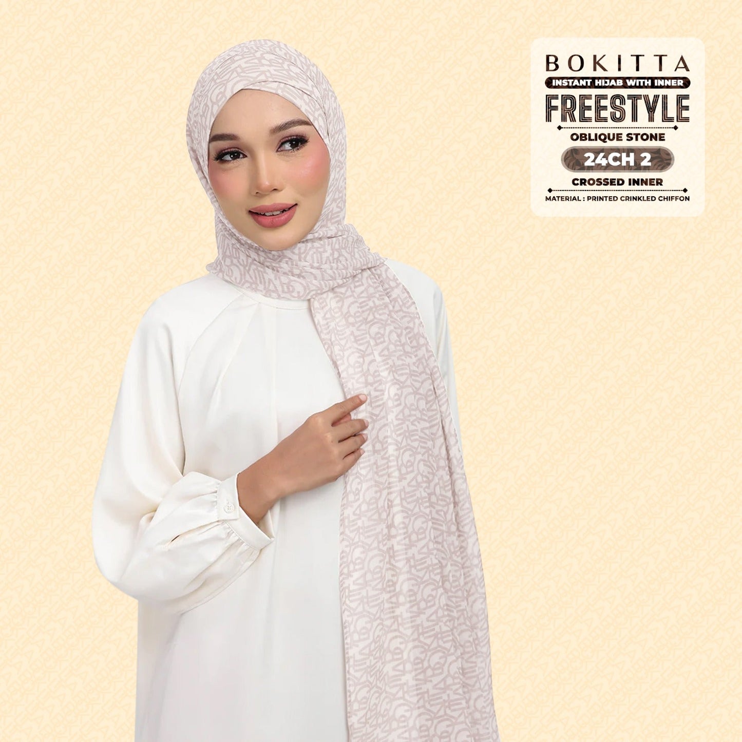 Bokitta Hijab Inspired Oblique Stone Collection - Free Box