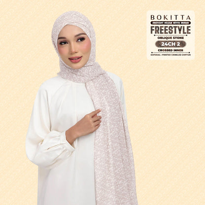 Bokitta Hijab Inspired Oblique Stone Collection - Free Box