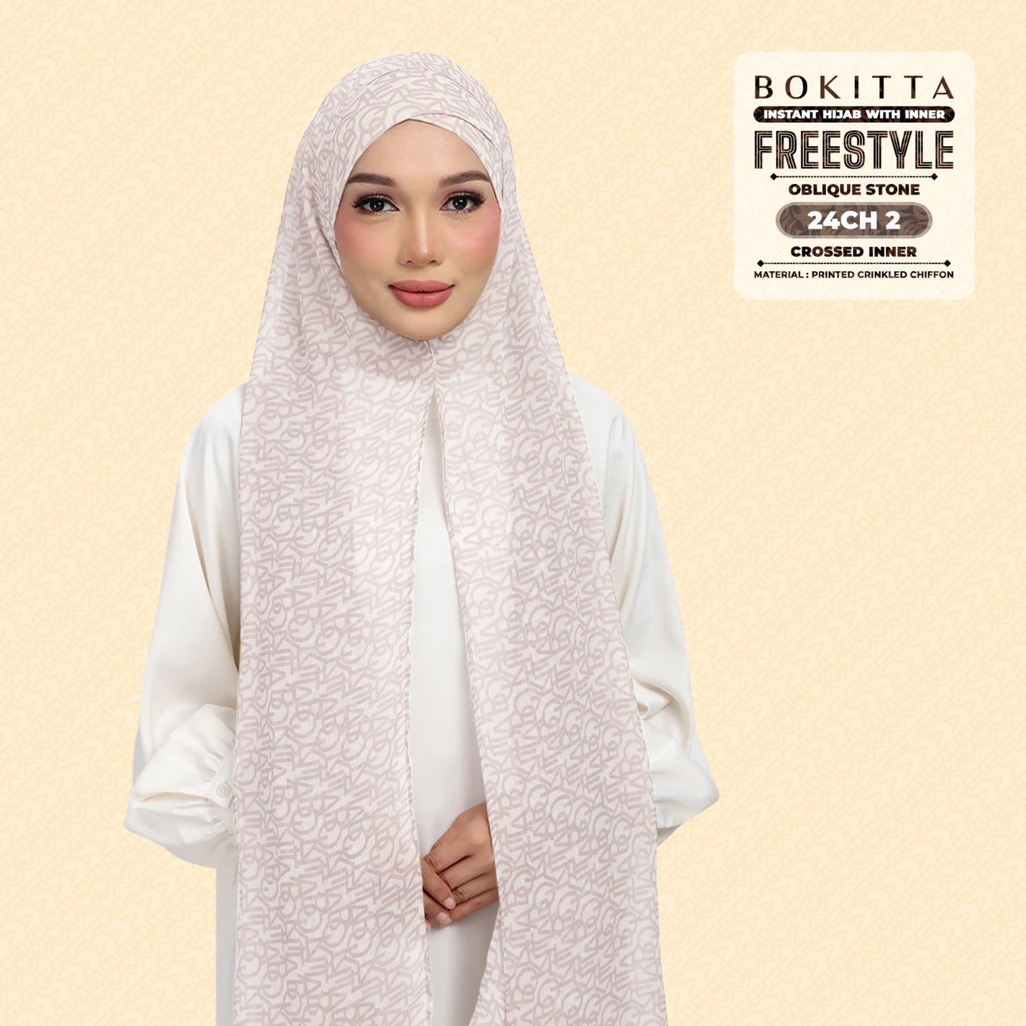 Bokitta Hijab Inspired Oblique Stone Collection - Free Box