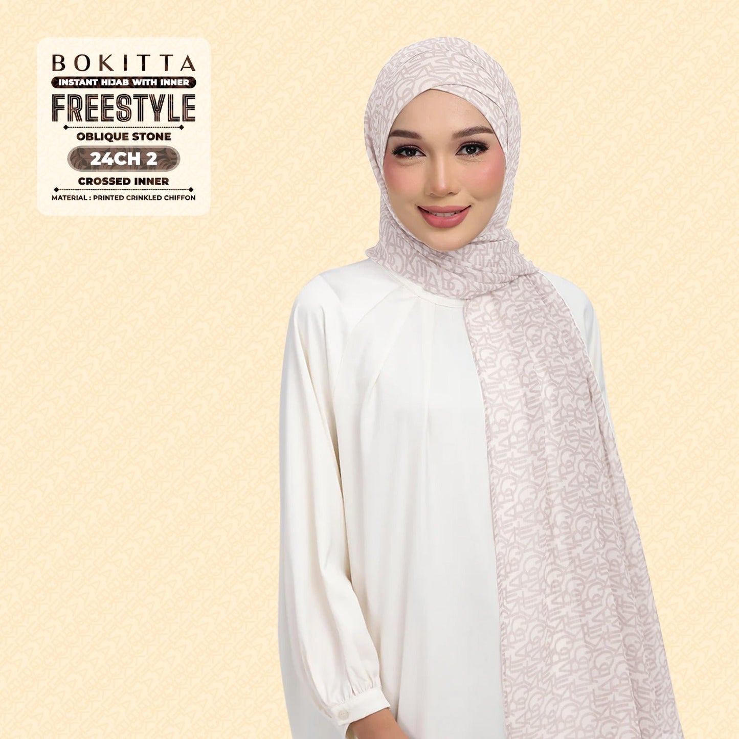Bokitta Hijab Inspired Oblique Stone Collection - Free Box
