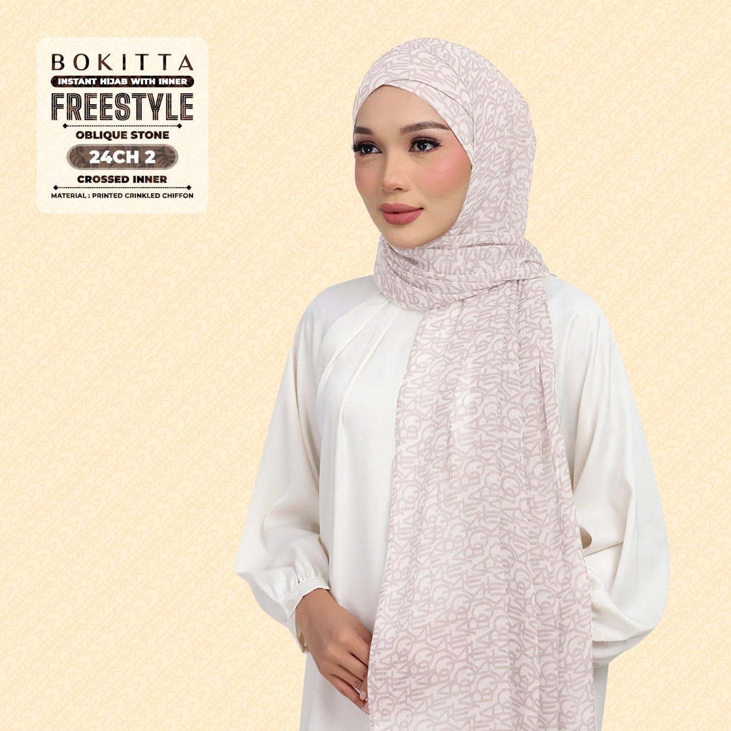 Bokitta Hijab Inspired Oblique Stone Collection - Free Box