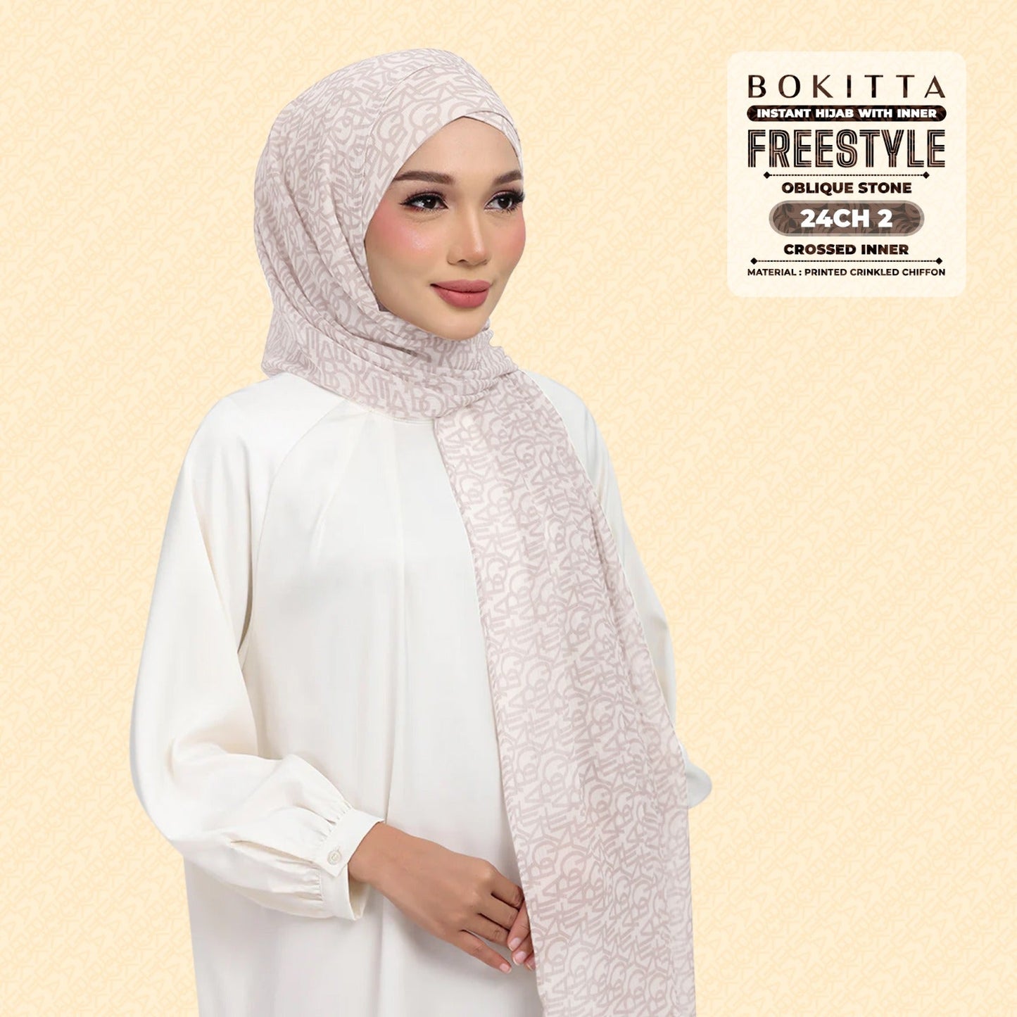 Bokitta Hijab Inspired Oblique Stone Collection - Free Box